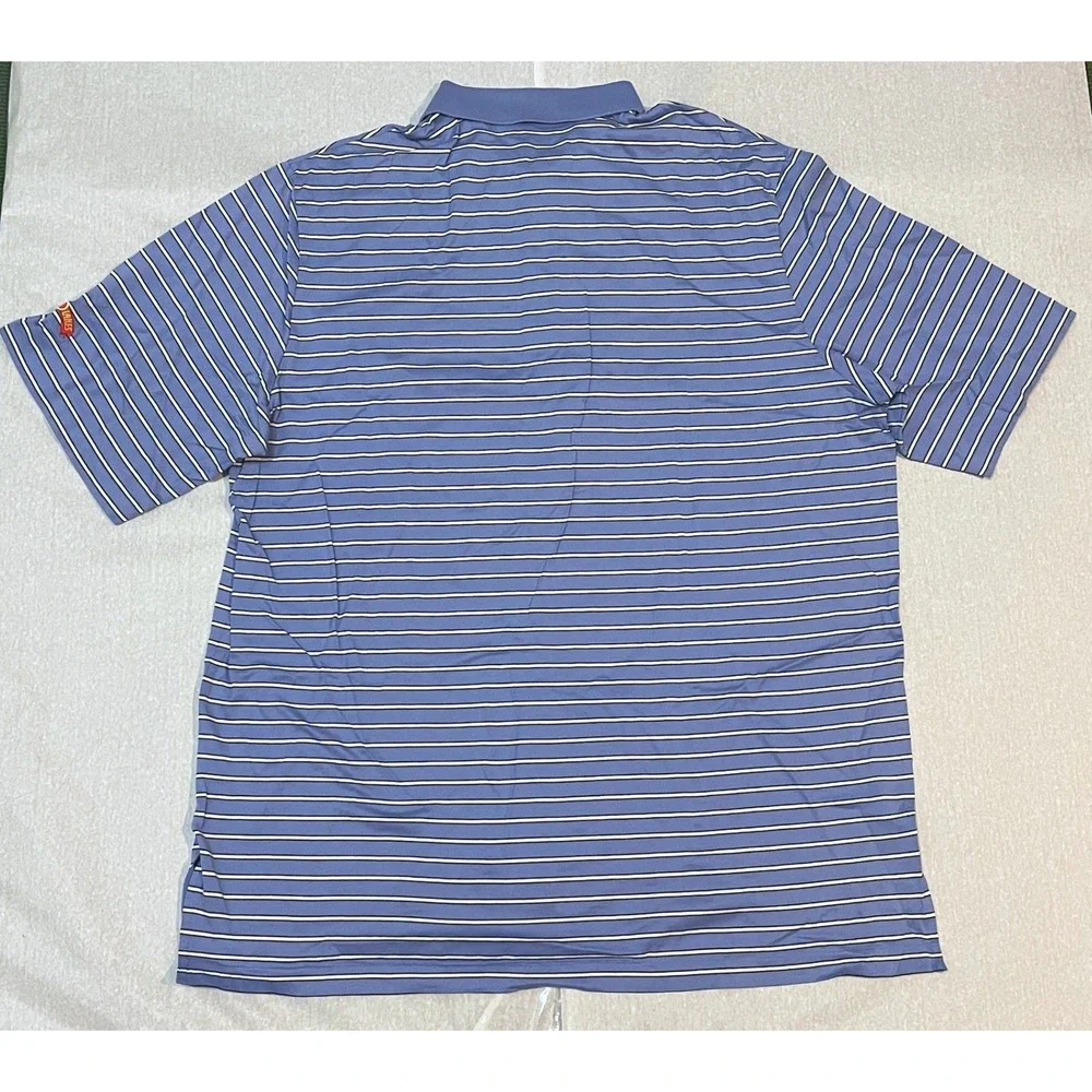 Vintage Ralph Lauren Polo Golf Quail Hollow Land O Lakes Blue StripeGolf Polo XL